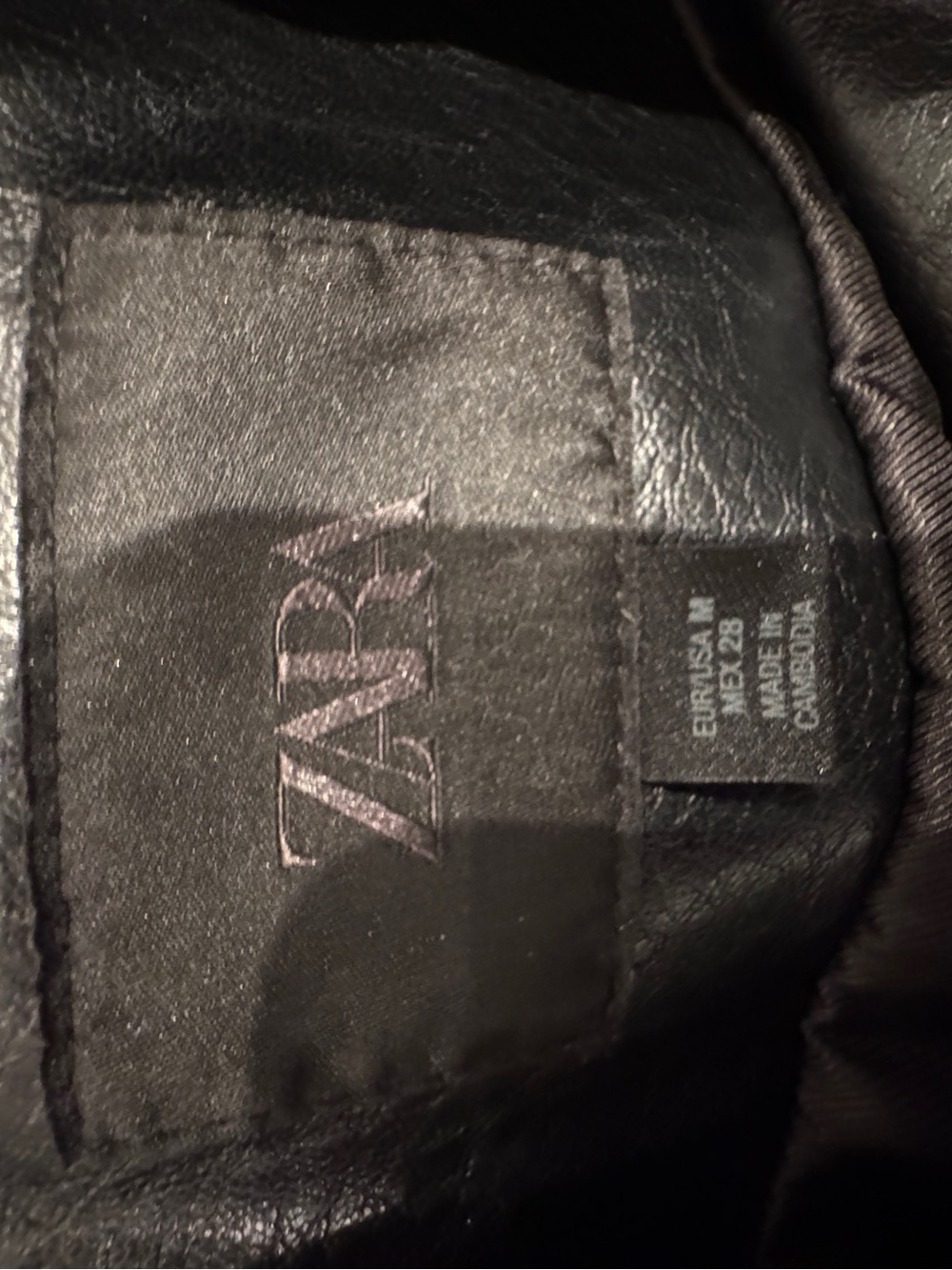 Zara Faux Leather Bomber Jacket Size M - Picture 6 of 8
